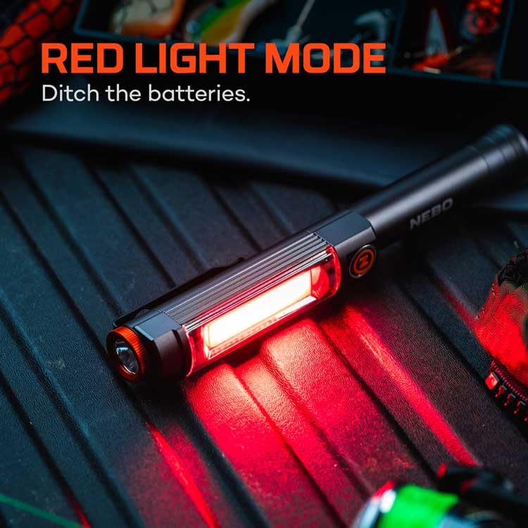 NEBO 500 Lumen Franklin Swivel Taskbar COB Work Light and Flashlight with 7 Light Modes, Great for Emergencies and Signaling,Grey