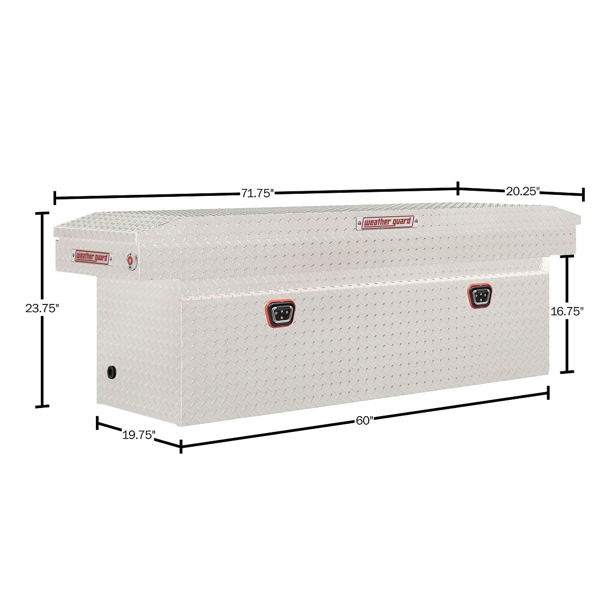 Weather Guard Saddle Box Model 123-0-04, Aluminum, Full Deep, Clear, 15.0 cu ft