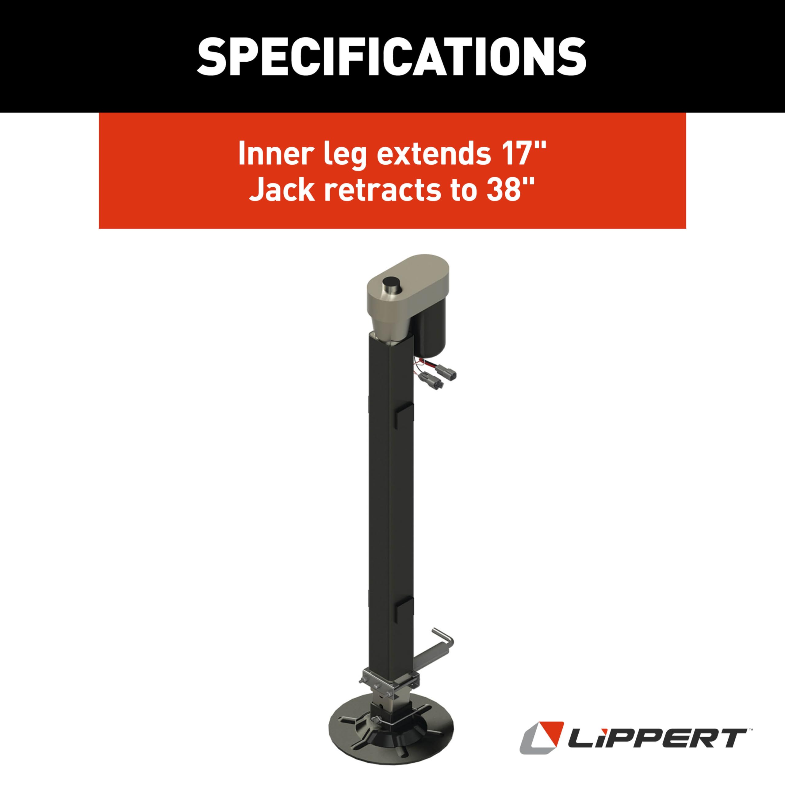 Lippert 5th Wheel Ground Control 3.0 Automatic RV Leveling System Front Hall Effect Jack for Right or Left Leg Replacement with 5,000-lb. Load Capacity - 305340