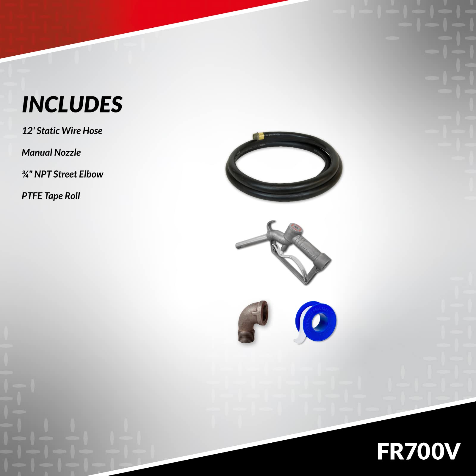 Fill-Rite 115V FR700V Fuel Transfer Pump with Discharge Hose & Manual Nozzle | For Gasoline, Diesel, Kerosene, Ethanol Blends, Methanol Blends & Biodiesel up to B20