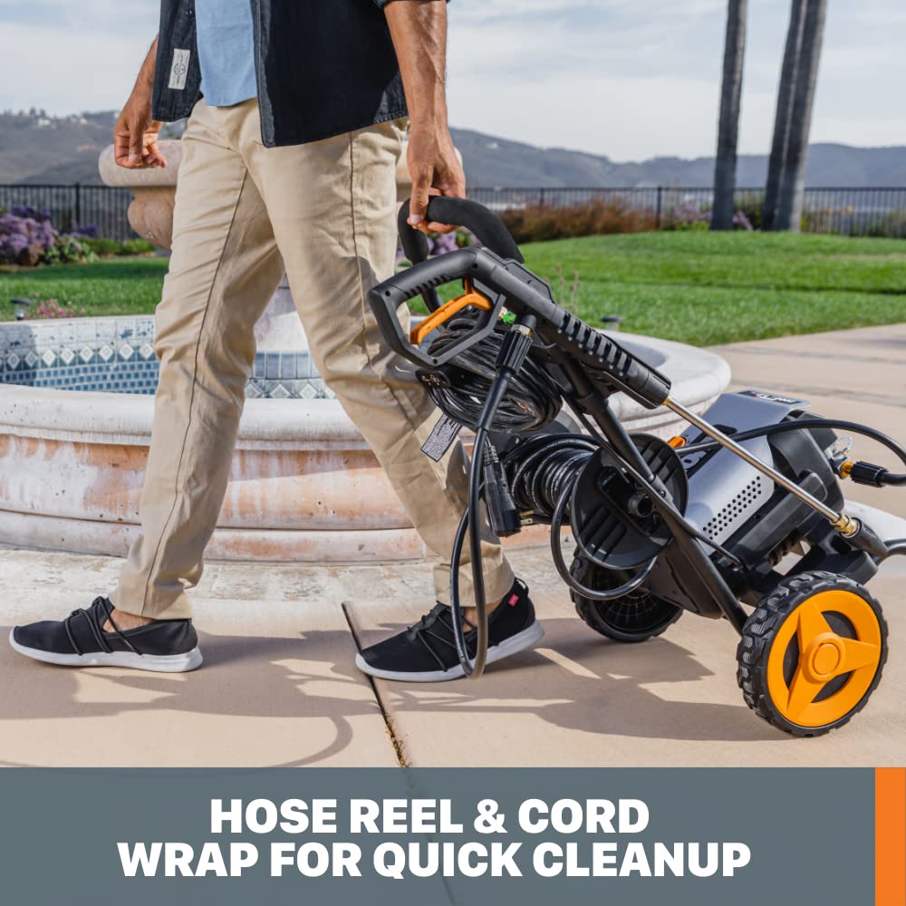 Electric Pressure Washer Worx 13 Amp 2200 PSI with Rolling Cart and 4 Nozzles -WG607