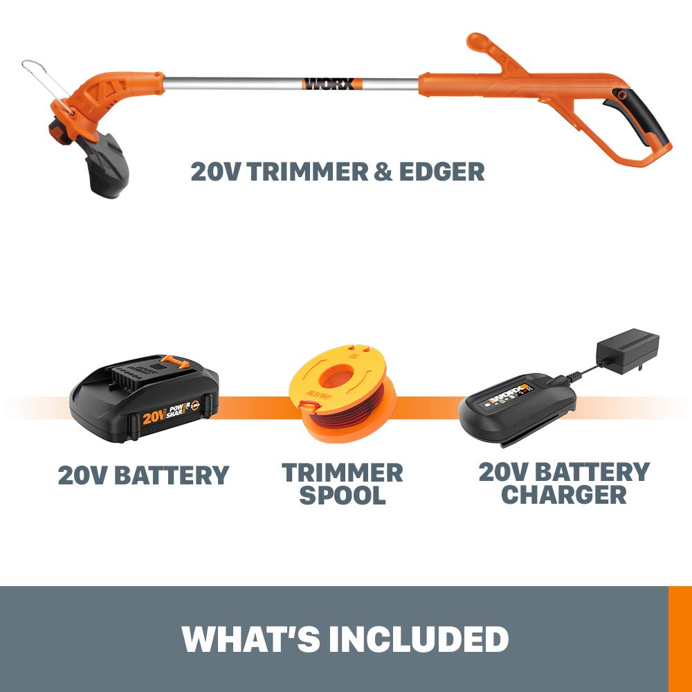 20V Worx String Trimmer Cordless & Edger 10" Weed Trimmer PowerShare (Battery & Charger Included) WG154