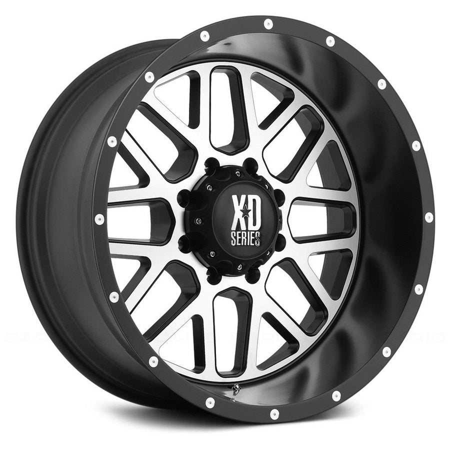XD Wheels Xd820 Satin Black MACHINED FACE Grenade Wheel with Alloy Steel (16 x 7. inches /6 x 84 mm, 42 mm Offset)