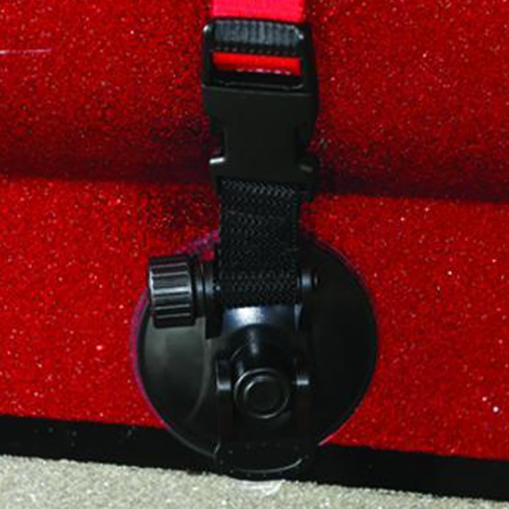 T-H Marine Tie Downs Suction Cup | Locking Lever Provides Secure Hold for Boats, Paddle Boards, Cars, RVs | Quick Release 1" Web Strap Clips - 4 Pack