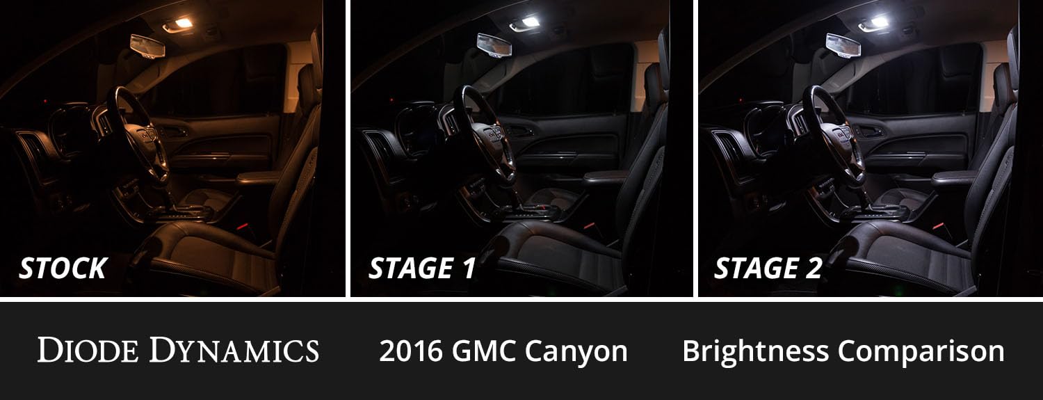 Diode Dynamics LED bulb pack interior compatible with GMC Canyon 2015-2022, Stage 2