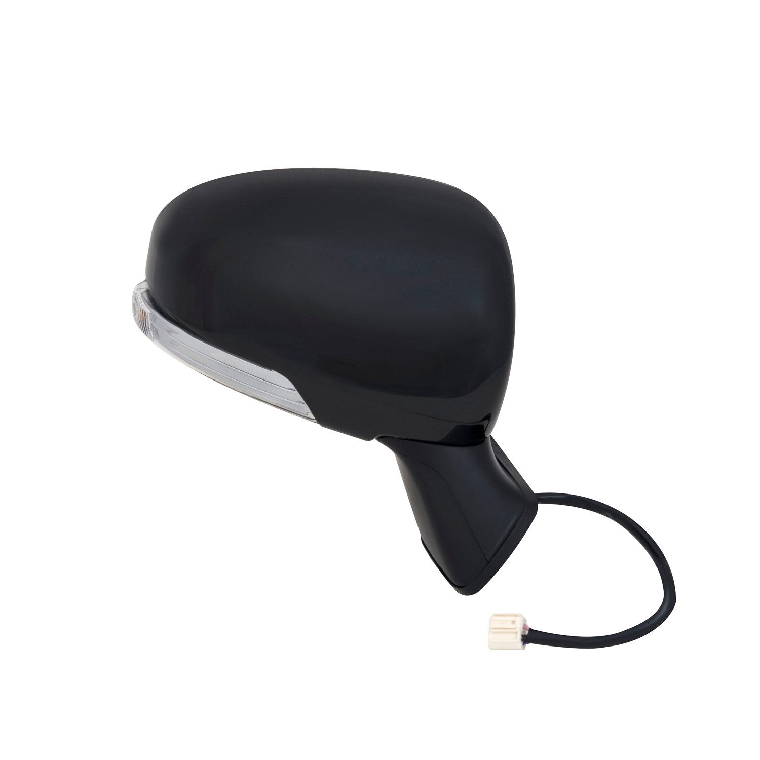 Mirror Passenger Side for Toyota Prius Sedan, Textured Black w/PTM Cover, w/Turn Signal, Foldaway, Heated Power