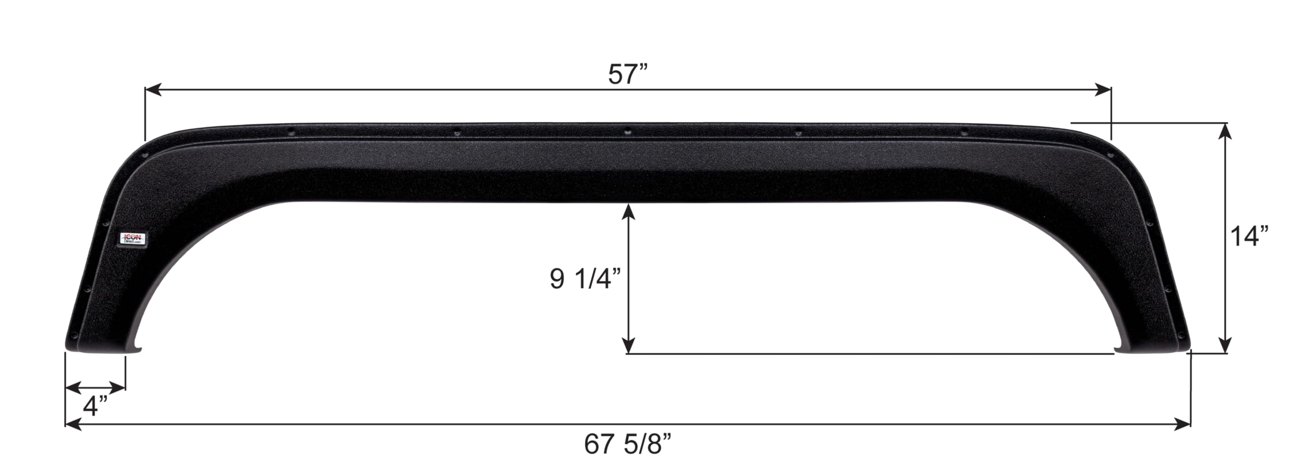 Tandem Axle Fender Skirt ICON 14143 FS1884 for KZ - Black