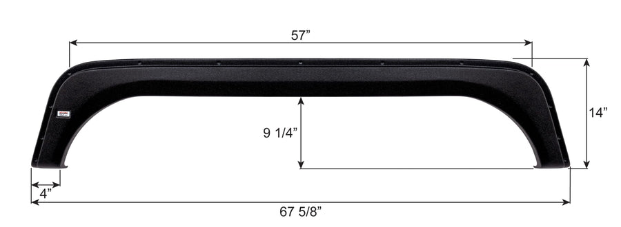 Tandem Axle Fender Skirt ICON 14143 FS1884 for KZ - Black