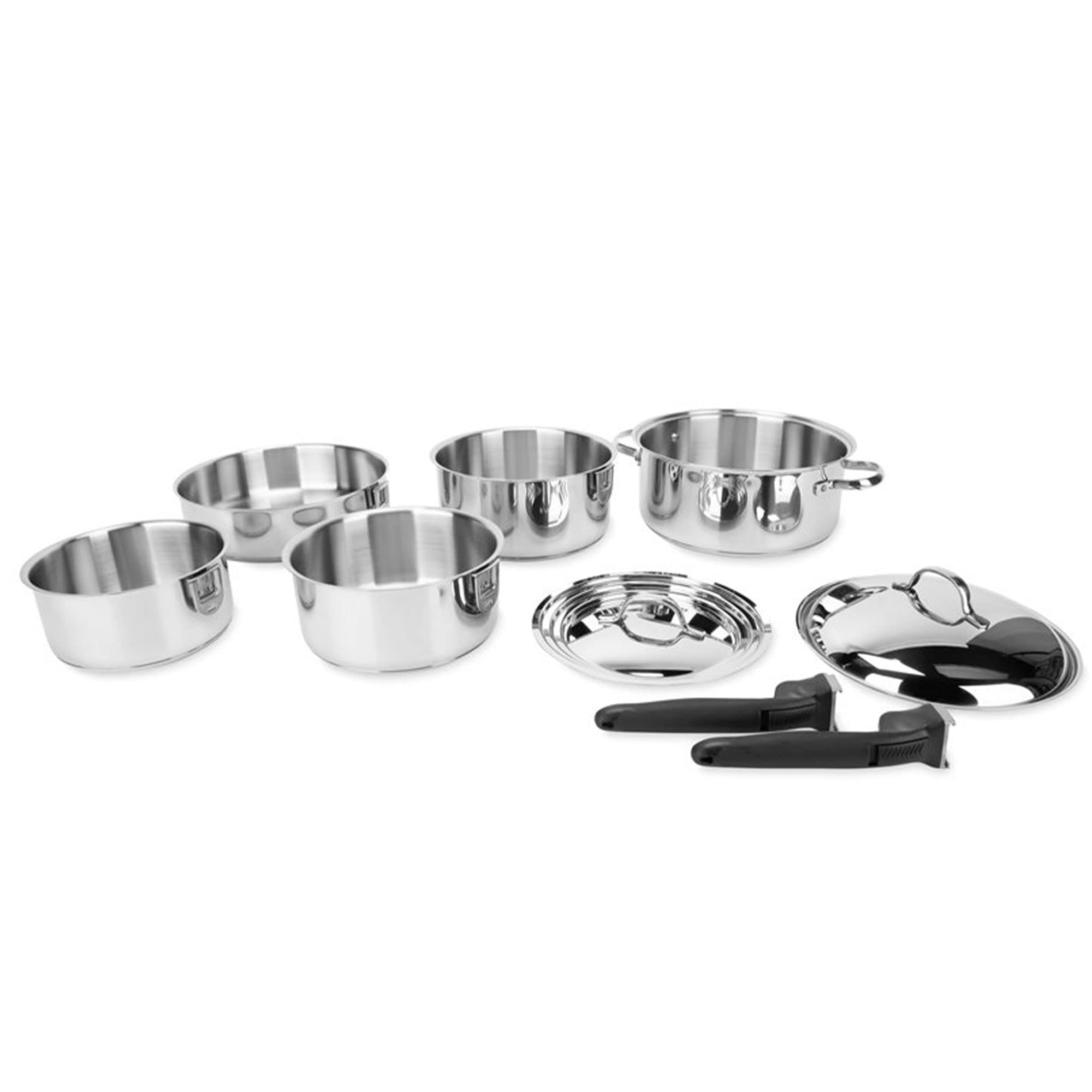 10 Pc Set Camco Mfg Nesting Stainless Steel Cookware