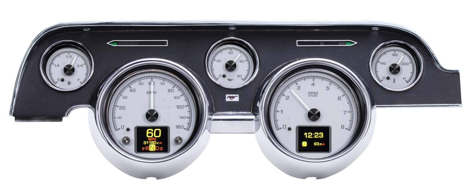 Customizable Dakota Digital Gauges Kit 67 68 Ford Mustang Silver HDX-67F-MUS-S