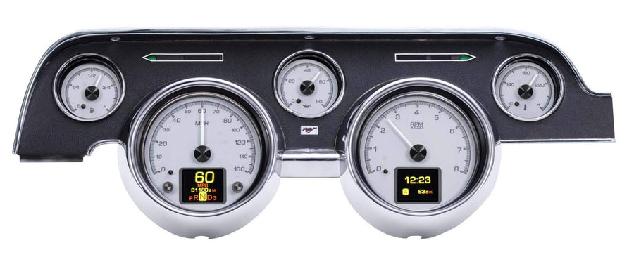 Customizable Dakota Digital Gauges Kit 67 68 Ford Mustang Silver HDX-67F-MUS-S