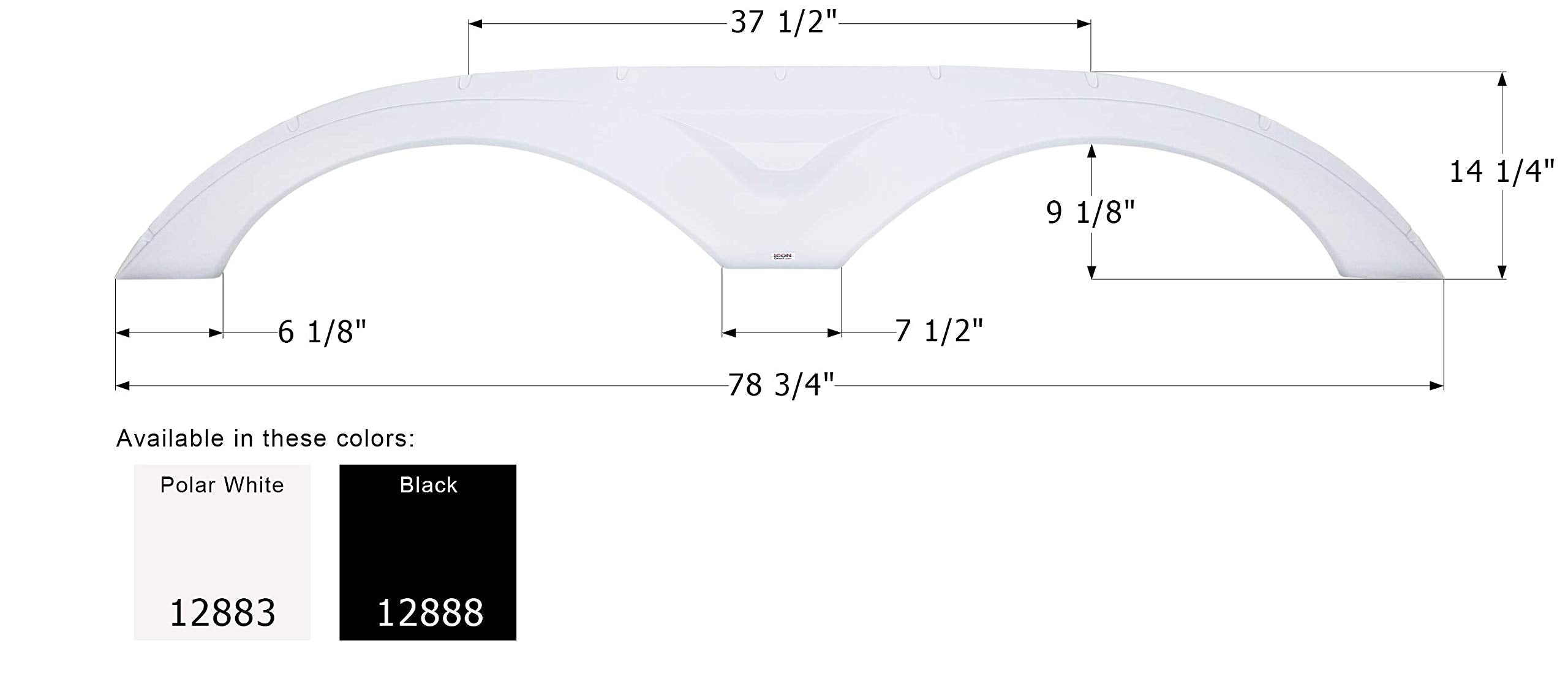 Fender Skirt ICON, Tandem, Dutchmen, FS2883, Polar White