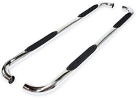 Nerf Bar TrailFX A0070S, 3 Inch Round Bent, with Step Pads, Rocker Panel Mount, Polished, Stainless Steel, Without End Caps, Fits 2024-2025 Toyota Land Cruiser