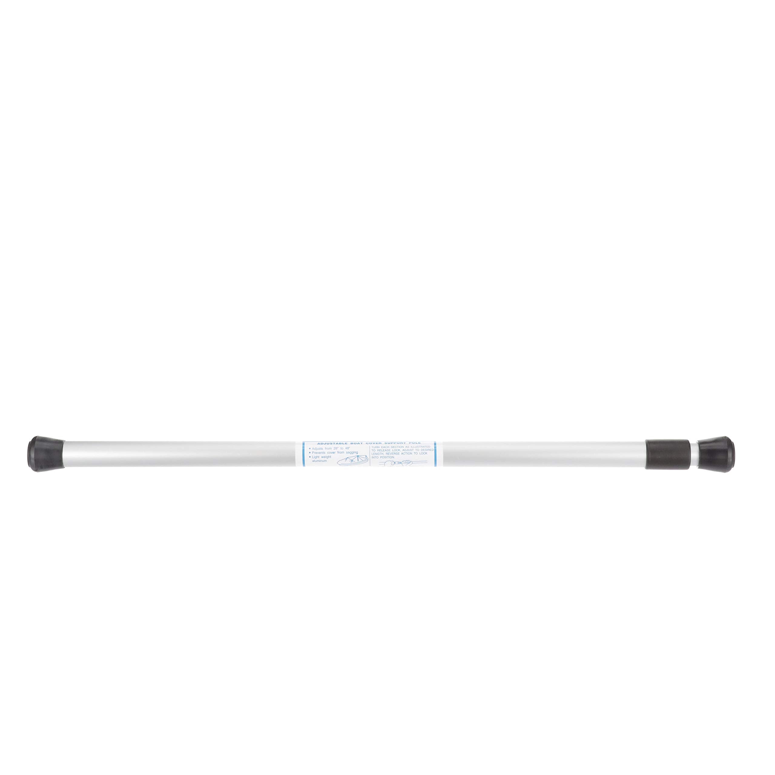Adjustable Boat Cover Support Pole Attwood 10704-5 – Telescoping 28" to 48" with 1" Diameter, Anodized Aluminum with Rubber End Caps