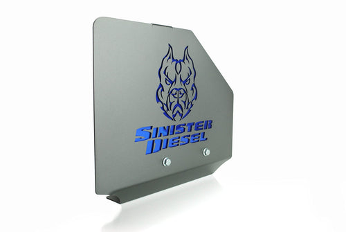 Engine Cover Sinister Diesel – Direct Fit for 1999-2003 Ford Powerstroke 7.3L | Laser Cut Aluminum, Powdercoated Gray, Replacement for Factory Plastic Cover