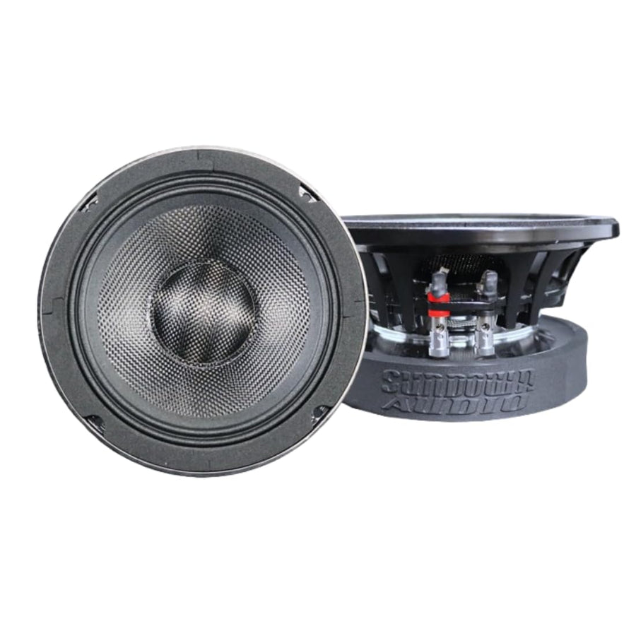 Sundown Audio 300W RMS VEX-6.5" Pro Audio Midrange Speaker - 4-Ohm SVC, Carbon Fiber Cone, Ferrite Motor, High SPL 94 dB, Vented Cast Frame, Mid-Bass Optimized Car Audio