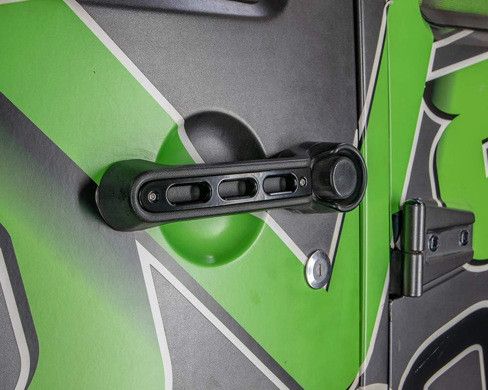 D-JP-190026-BK-5 | DV8 Offroad | Door Handle Insert Set fits 2007-2018 Wrangler JK | Slotted Hole Design | Aluminum Construction
