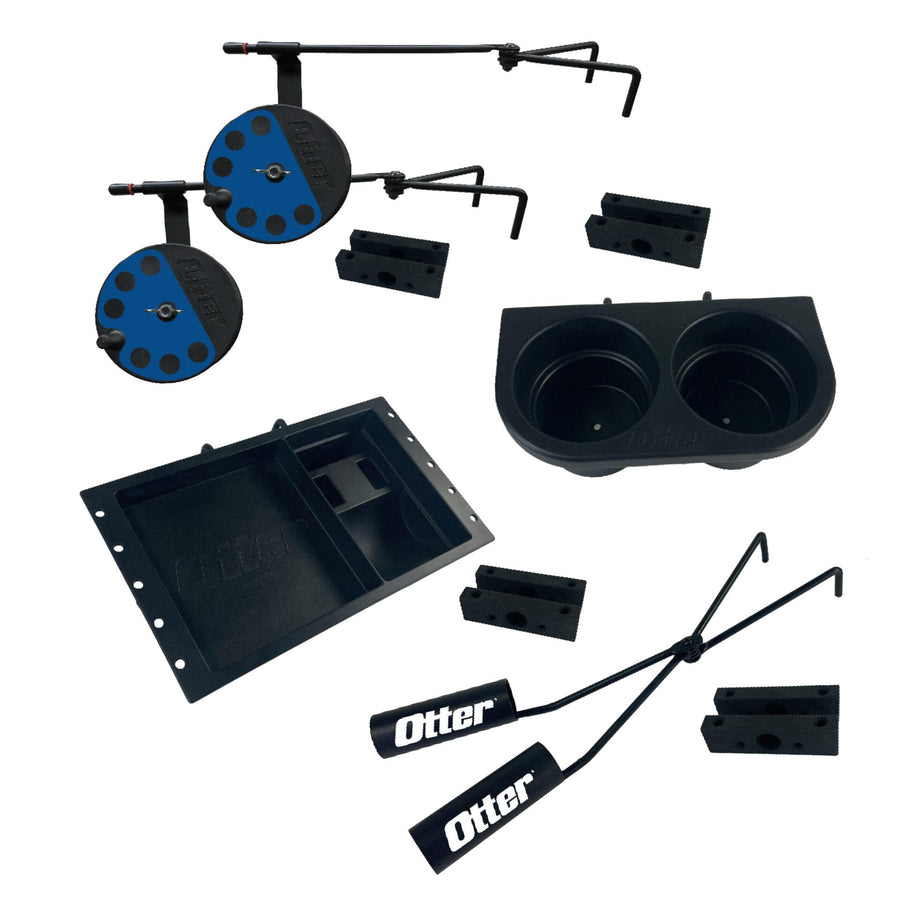 Outdoors OTTER Universal Hub Accessory Pack - Multi Shelf, Dual Cup Holder, Dual Rod Holder, (2) Rattle Reels