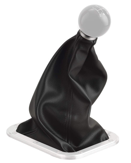 Hi-Top Lokar Black Rectangular Boot with 3/8" -16 Thread Billet Aluminum Bezel