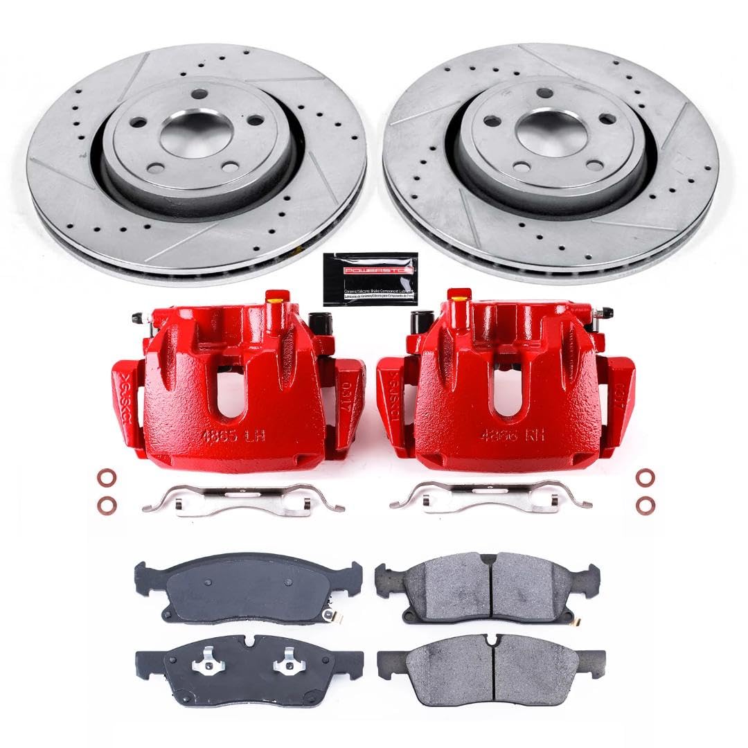 Power Stop KC7133 Z23 Evolution Sport Brake Kit with Calipers For Jeep Grand Cherokee 2016-2019 [Model Specific]