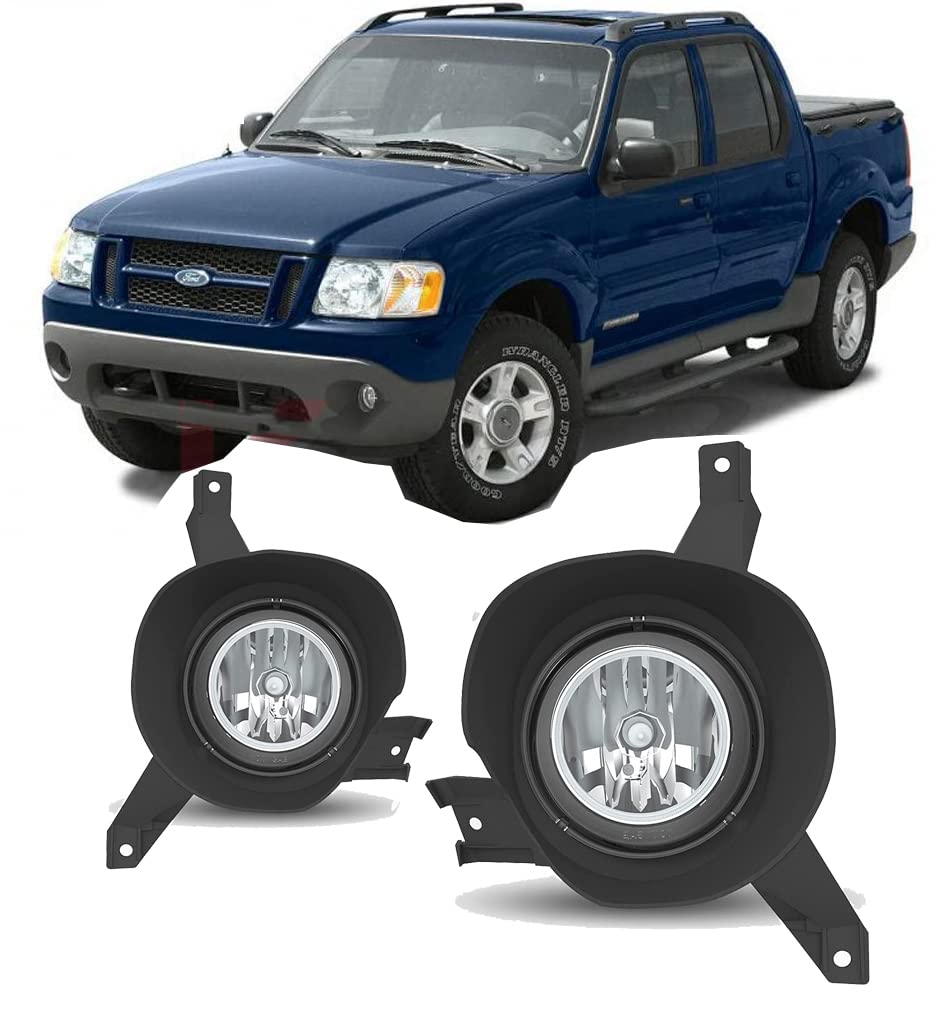 Winjet WJ30-0553-09 2001-2005 Ford Explorer Sport Trac / 2001-2003 Clear Lens Ford Explorer Sport Factory OEM Style OE Fitment Replacement Fog Light A Pair Set
