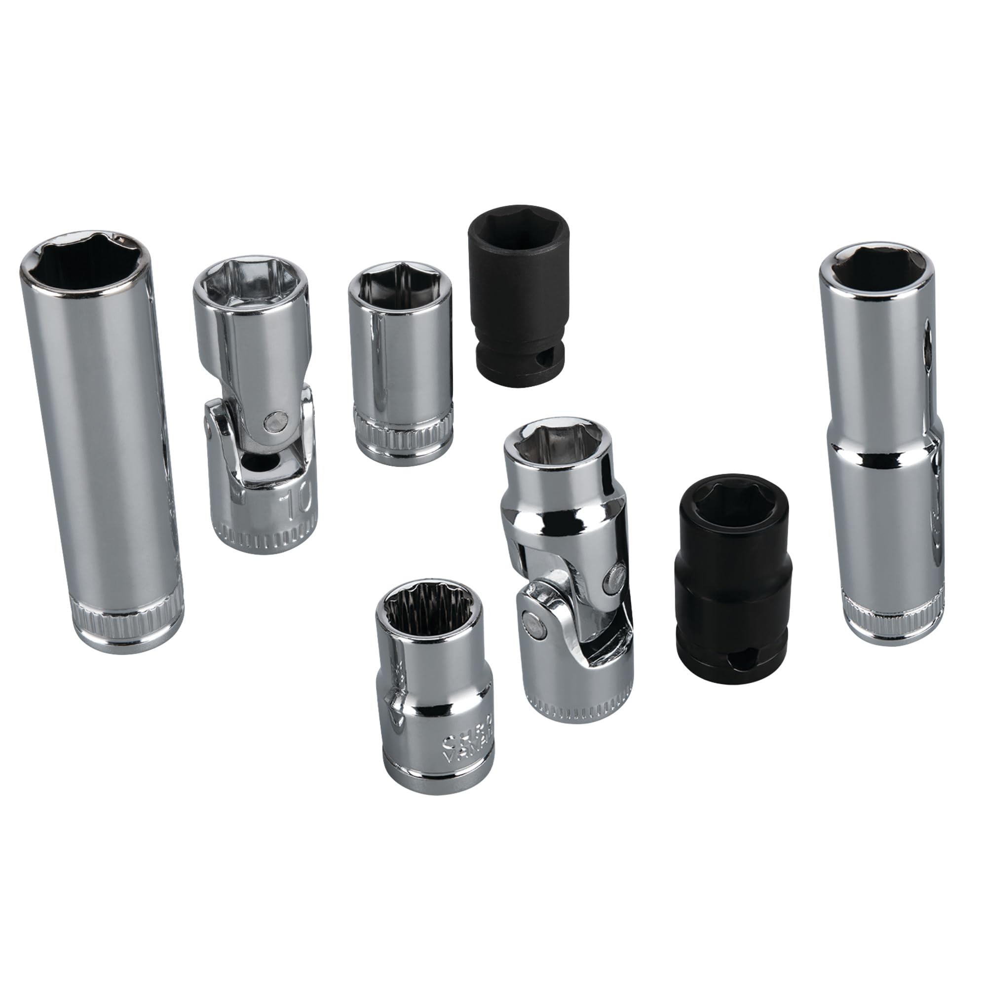 10mm Performance Tool W39001 Socket & Wrench Set - Impact, U-Joint, Deep and Shallow Well, Combination Wrench, Chrome Vanadium Alloy Steel