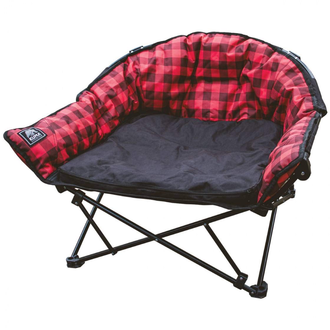Kuma Dog Lazy Bed RED Plaid