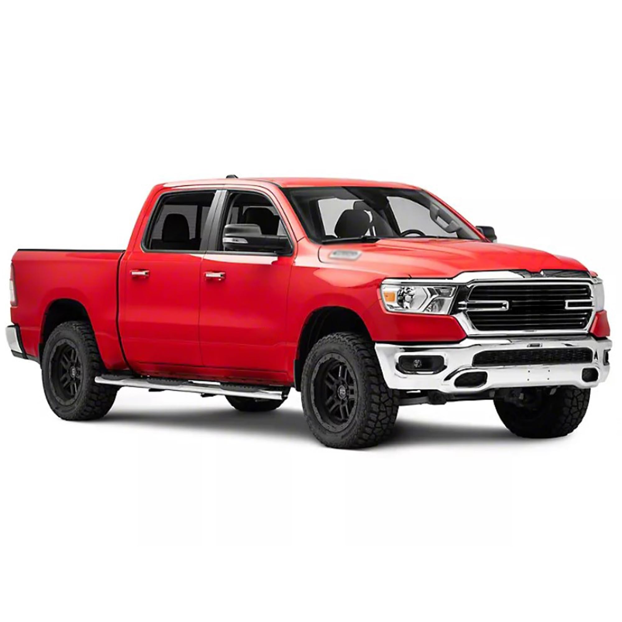 Extreme Black Horse Wheel-to-Wheel Side Steps Stainless Steel Compatible with 2019-2025 Ram 1500 Crew Cab (Excl. 19-25 Ram 1500 Classic)-DOSS19-NL