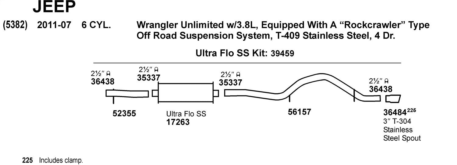 Exhaust Tail Pipe Dynomax 56157 for Jeep Wrangler