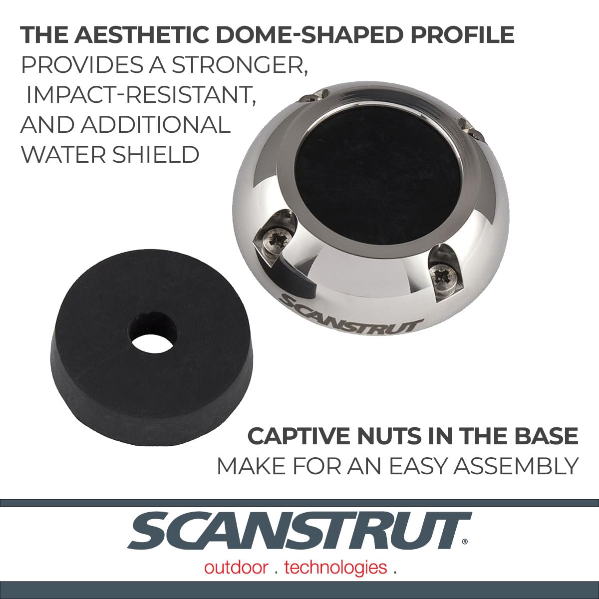 Scanstrut Large DS40-S Cable Seal for Connectors Up to 40mm, Cables 12-15mm - Stainless Steel