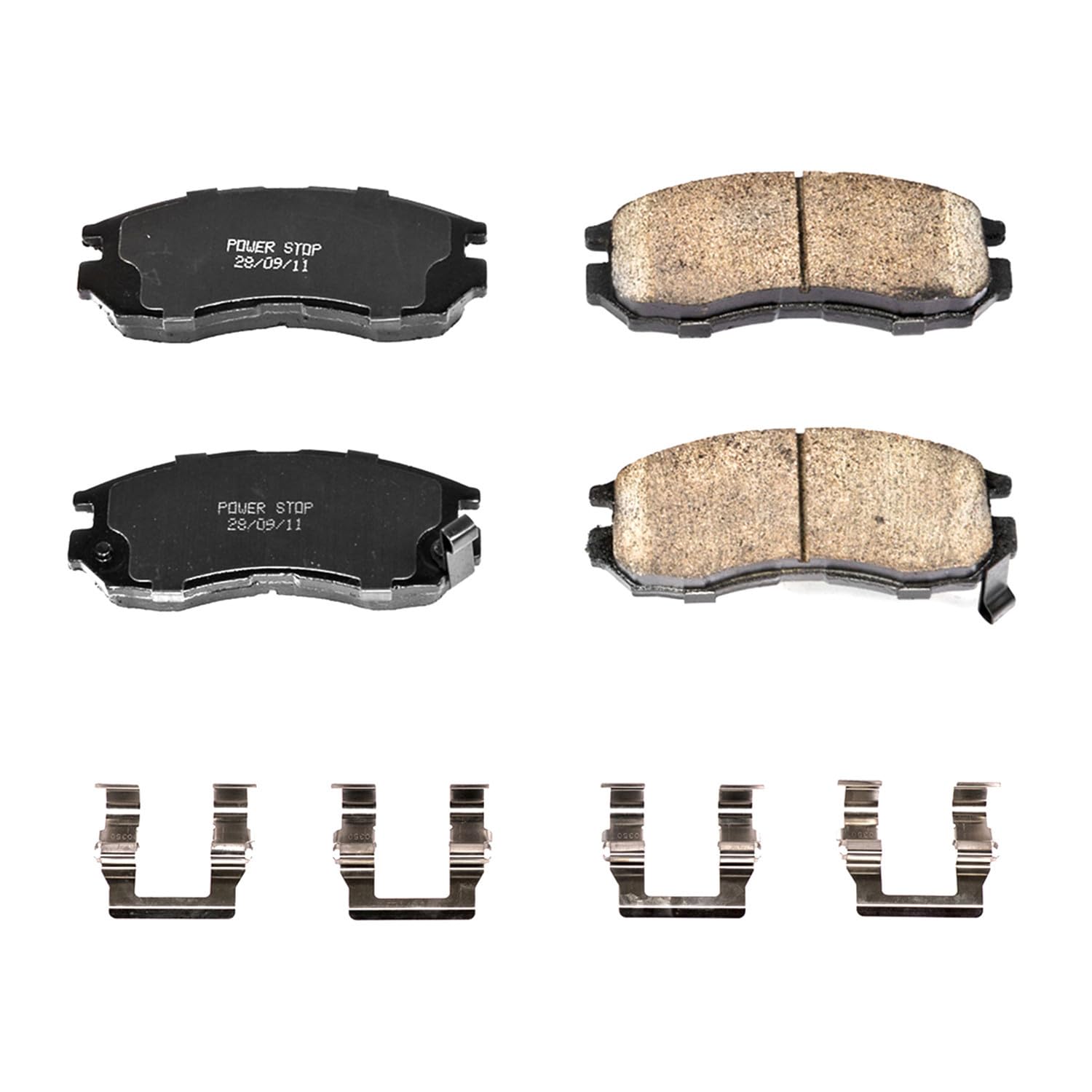 Power Stop Front Brake Kit For Dodge Avenger 1995-00 |Chrysler Sebring 1995-05 |Stratus 2001-05 |Eagle Summit 1992-96 |Talon 1990-98 - Ceramic Brake Pads With Installation Hardware, 17-484