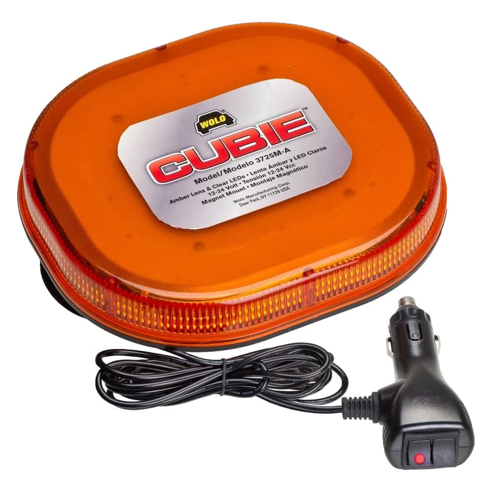 Wolo Cubie 3725M-A Ultra Slim Mini Led Light. 26 Light Patterns, Amber Lens.