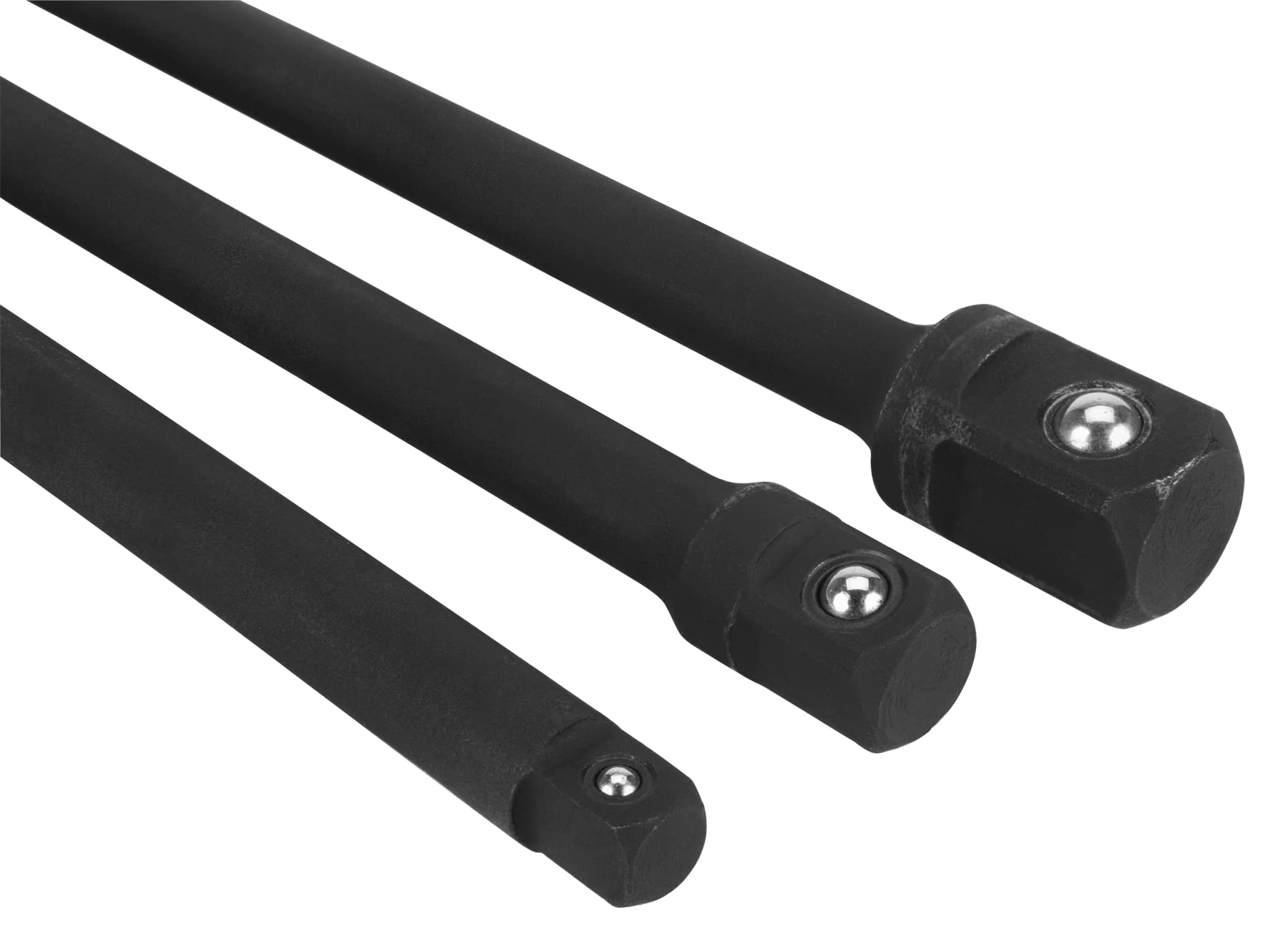 10-Inch Performance Tool W9052 Socket Adapter Set (3 Pieces) Chamfered Square Drive in 1/4, 3/8 and 1/2-Inch Drive Sizes, Ideal for Extending Reach and Flexibility of Power Tools and Hand Tools