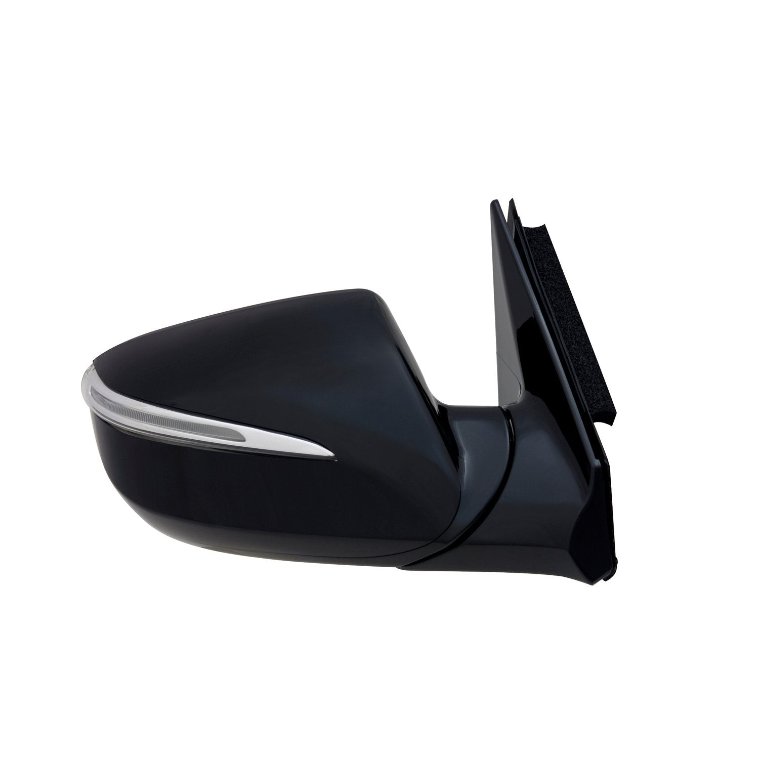 Passenger Side Fit Mirror for Hyundai Santa Fe Sport, Black, PTM Cover, w/Turn Signal, Foldaway, w/o Memory, w/o Blind spot Detection, Heated Power