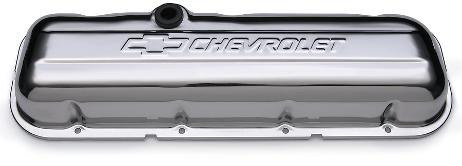 Chrome Proform 141-114 Bowtie Valve Cover - Short with Baffle BBC