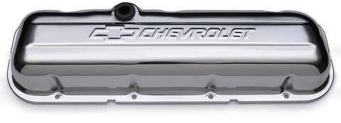 Chrome Proform 141-114 Bowtie Valve Cover - Short with Baffle BBC