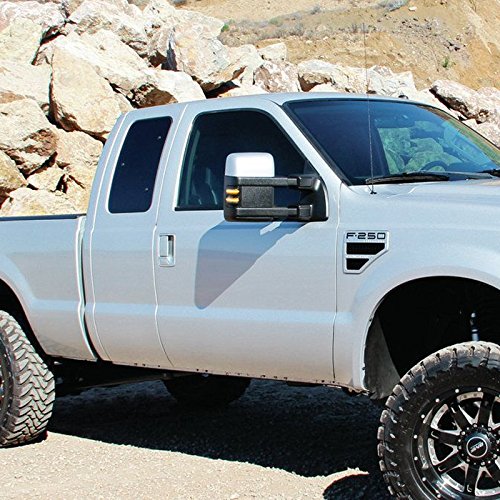 Spec-D Tuning Side Tow Mirror Smoke Led Signal Marker Lights Compatible with Ford F250 F350 F450 F550 Super Duty 2008-2016 L+R Pair Assembly