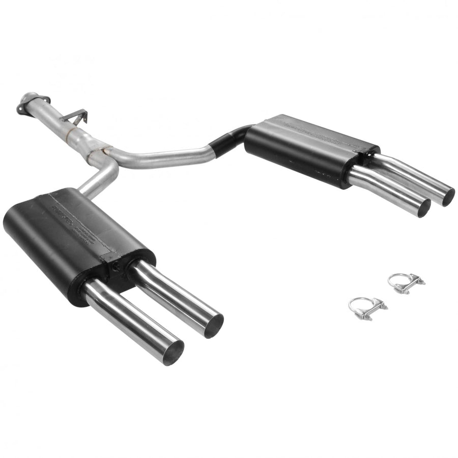 Flowmaster Force II 17153 Cat-Back Exhaust Kit 2.5 Inch Aluminized Steel Quad 2.5 Inch Brushed 304 Stainless Steel Tips Compatible with 1986-1990 Chevy Corvette 5.7L