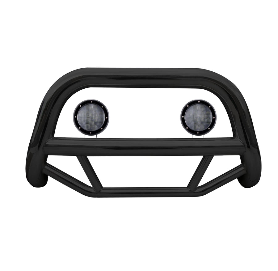 Max Black Horse Bull Bar Incl. Pair of 5.3" Dia. LED Lights w/Black Trim Rings No Skid Plate Compatible with 2002-2006 Honda CR-V-MBB-HOB3301-PLFR