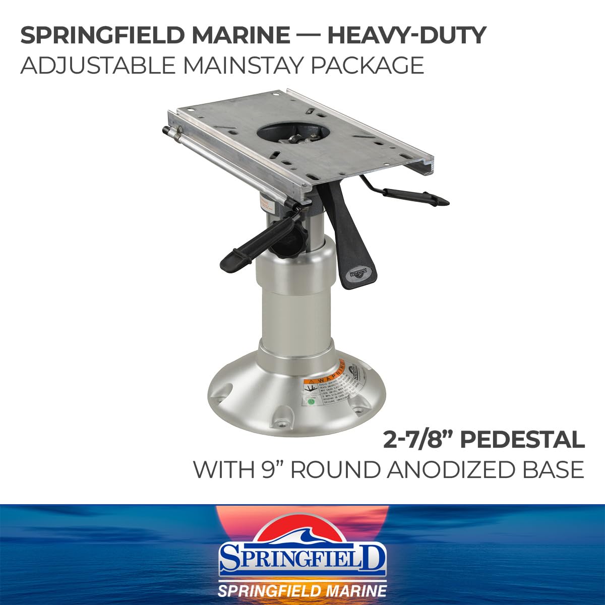 Marine Springfield 1250450-L Heavy-Duty Mainstay Pedestal - 12-1/2" - 15-1/2"