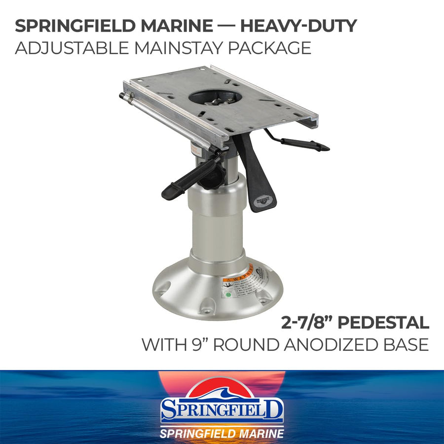 Marine Springfield 1250450-L Heavy-Duty Mainstay Pedestal - 12-1/2" - 15-1/2"