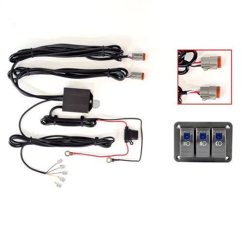 3 Switch Rocker Panel Xk Glow 3 Output Wire Strobe Combo XK064-WIRE-3OP