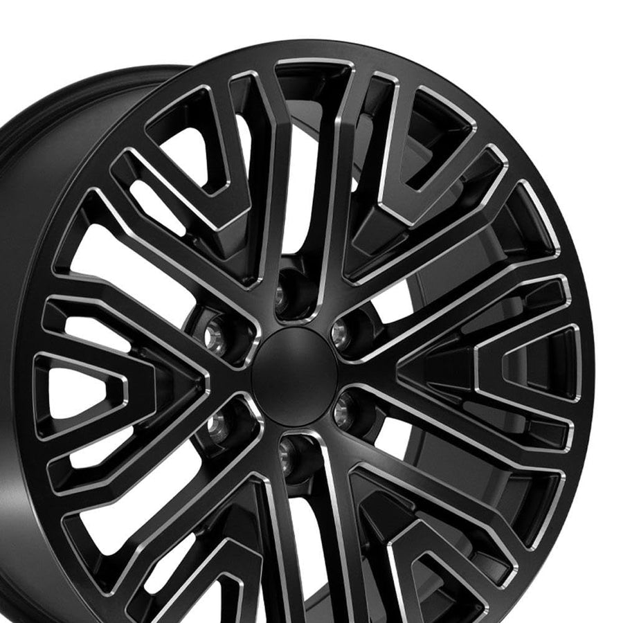 20 Inch OE Wheels CV37 Rim Fits Sierra 1500 Style 6x139.7 20x9 Satin Black with Milled Edge - Hollander 5906 (1)