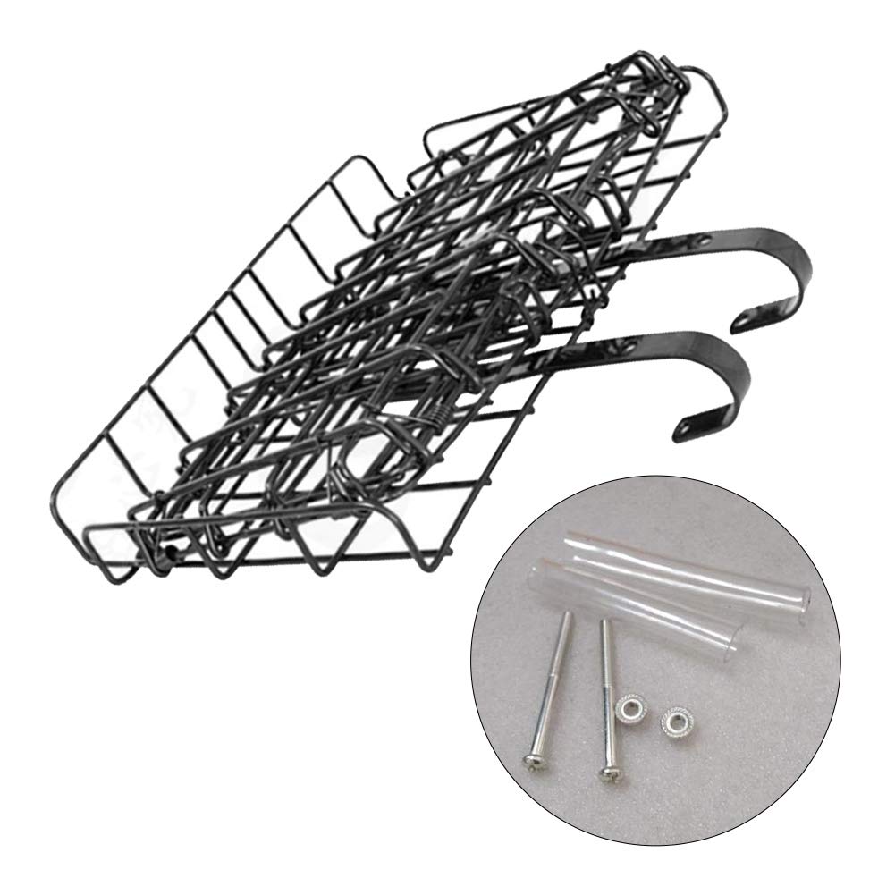 beiyoule Foldable Basket Bike, Detachable Front Rear Bike Basket Wire Mesh Bicycle Hanging Rack for Mountain Bike Accessories Bike Frame