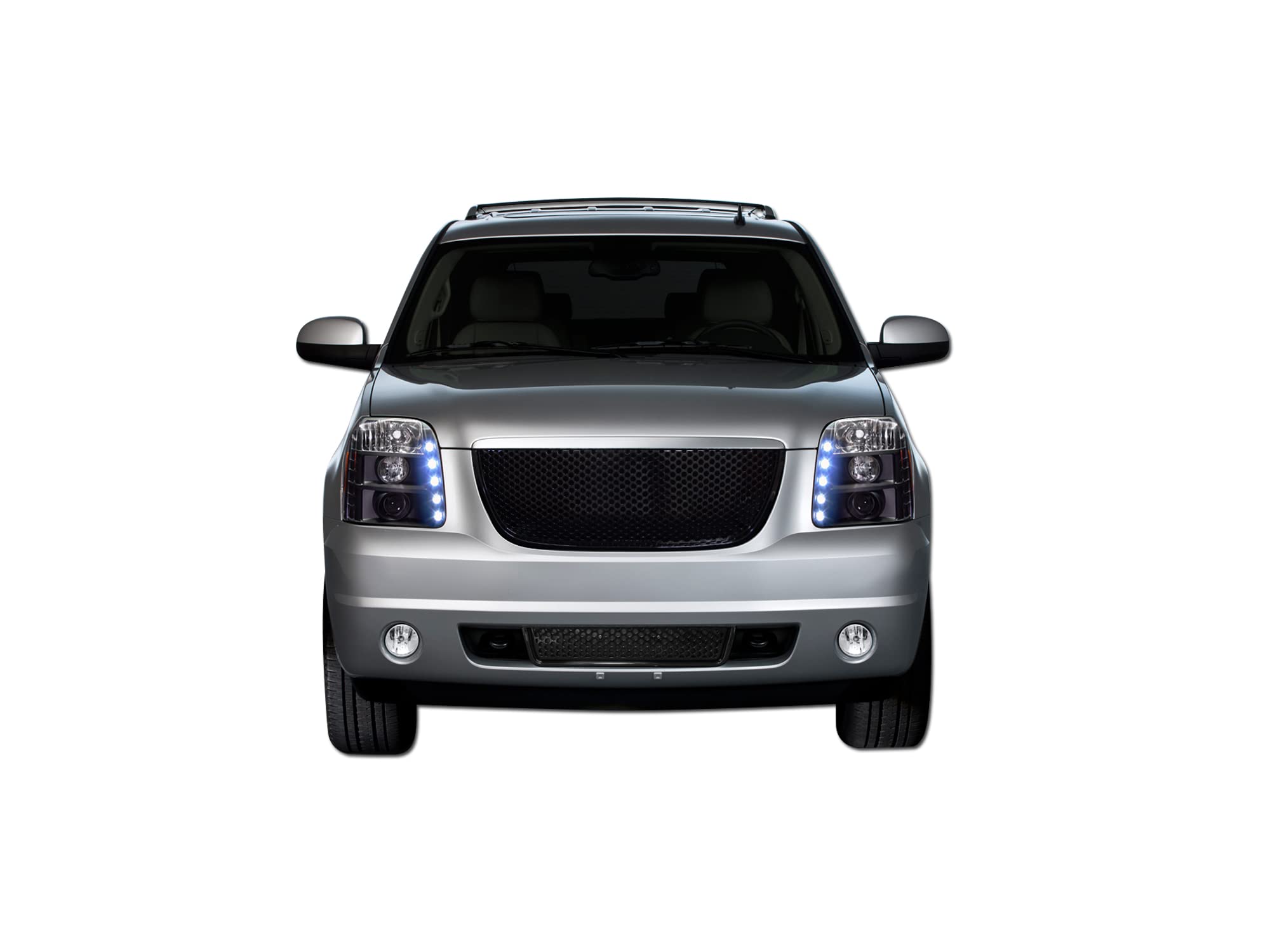 7148727 Armordillo USA Mesh Front Hood Grille - Gloss Black Fits 2007-2014 GMC Yukon