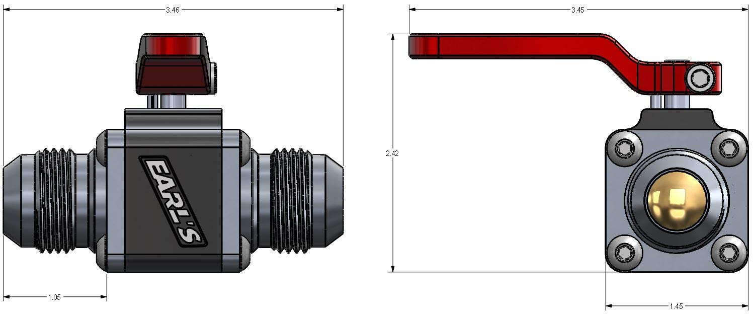 UltraPro Earl's 230512ERL Ball Valve -12 AN Male to Male