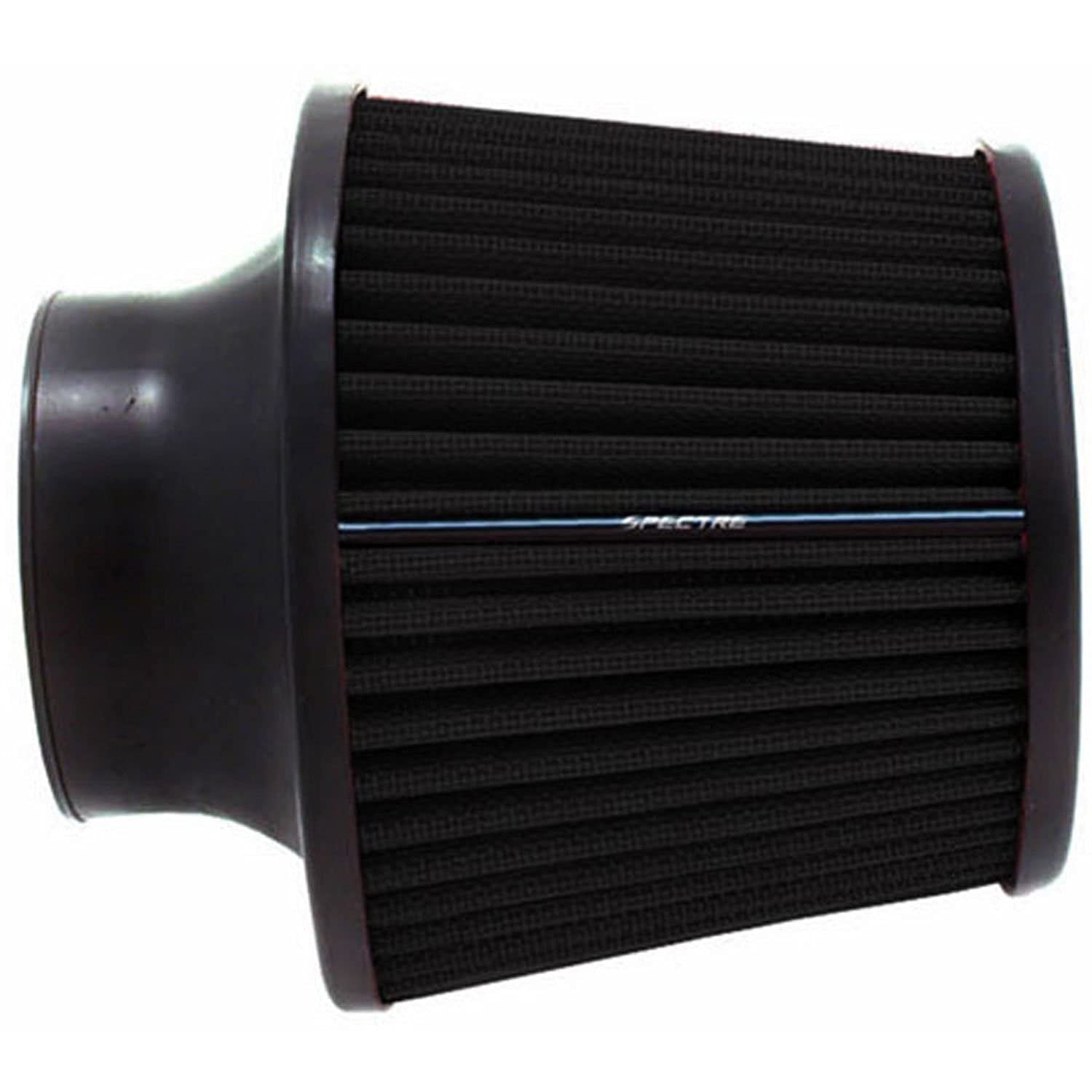 Universal Spectre Clamp-On Air Filter: High Performance, Washable Filter: Round Tapered; 3 in (76 mm) Flange ID; 6.5 in (165 mm) Height; 6 in (152 mm) Base; 4.75 in (121 mm) Top, SPE-9131, Black