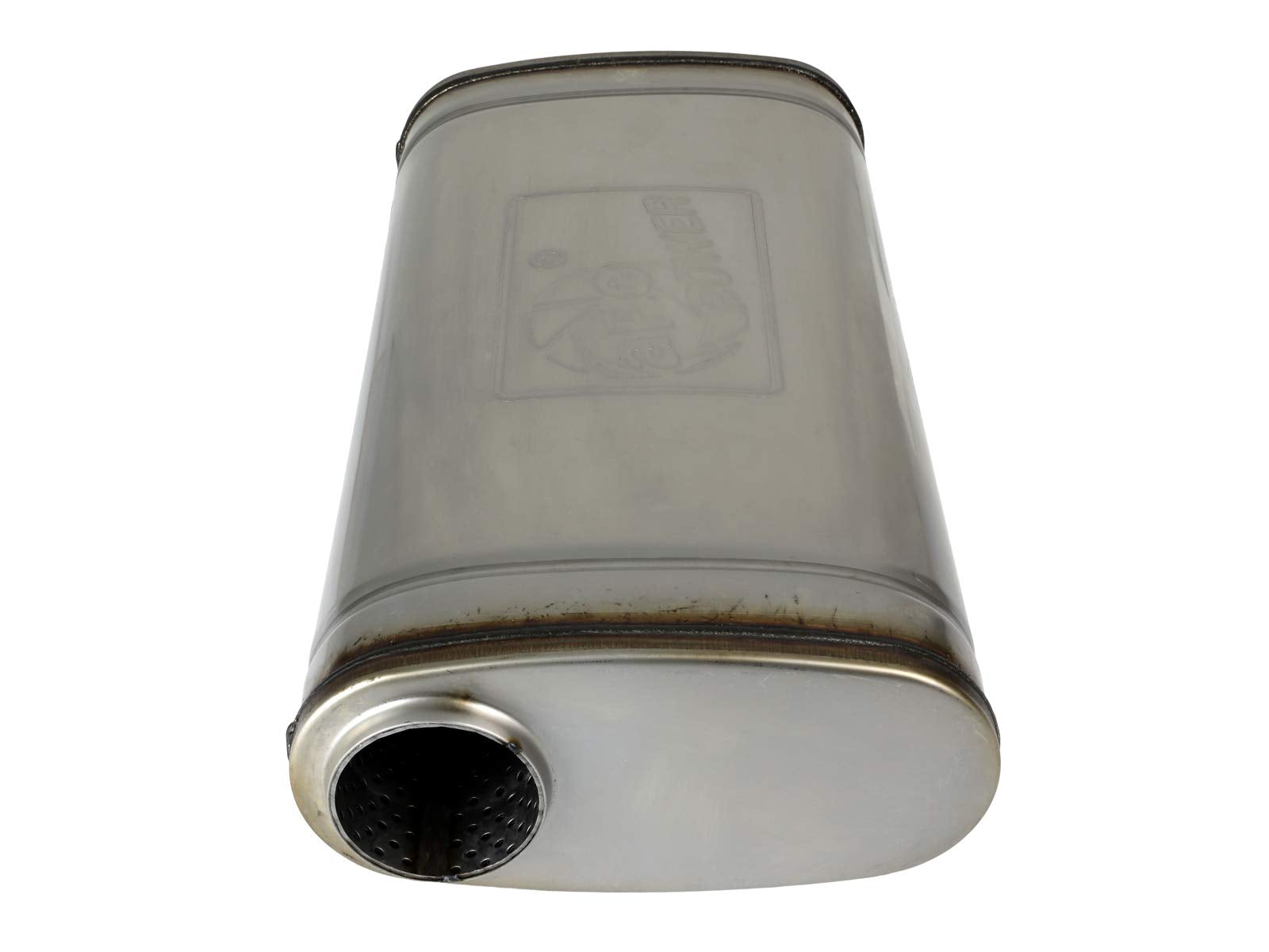 MACH Force-Xp aFe Power Muffler, 2-1/2" Inlet/Outlet, Center/Offset, 9" x 4" x 18" Oval Body