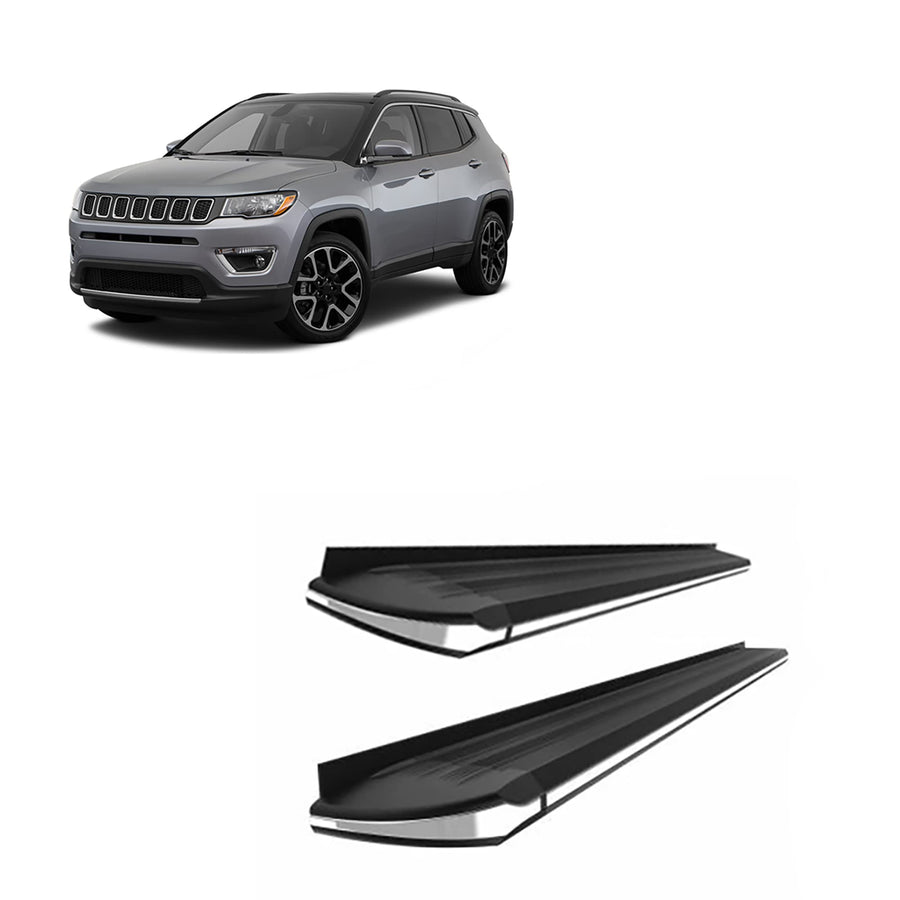 Black Aluminum Black Horse Exceed Running Boards Compatible with 2011-2019 Jeep Compass&2007-2016 Jeep Patriot