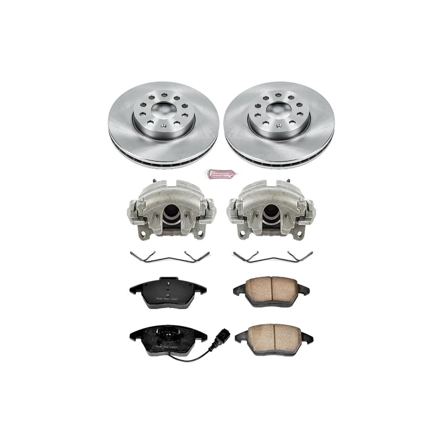 Power Stop KCOE4623 1-Click OE Replacement Brake Kit with Calipers For Audi A3, VW Beetle, VW Golf, VW Jetta, VW Rabbit [Model Specific]